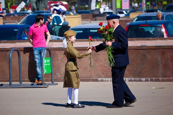Vieringen van de dag van de overwinning in Moskou在莫斯科胜利日庆祝活动 — Stockfoto