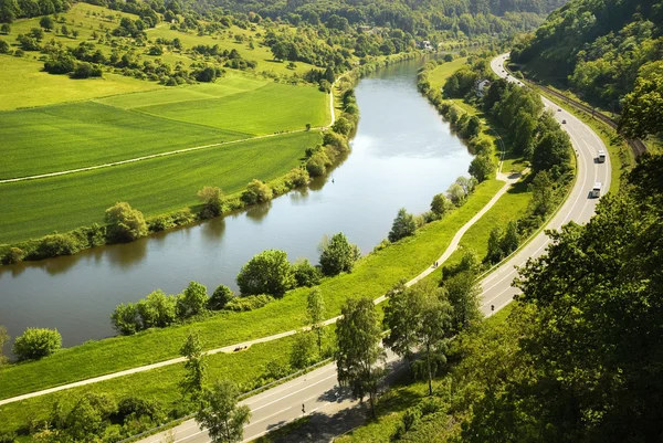 A Neckar-folyó Németország Areal megtekintése — Stock Fotó