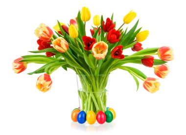 muhteşem bir vazoda Lale buketi