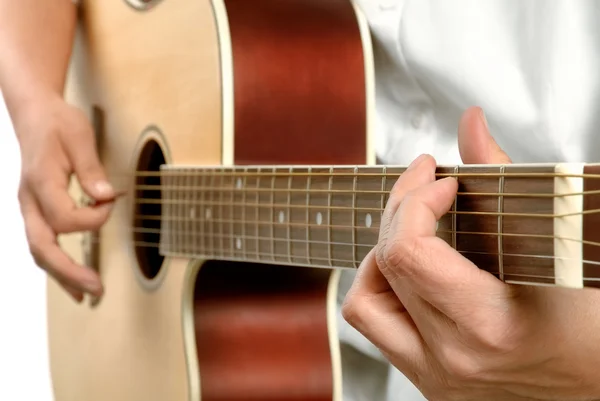 Playing the acoustic guitar Stock Image