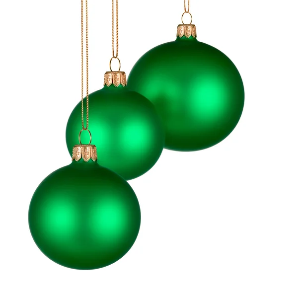 Kerststuk met groene kerstballen — Stockfoto