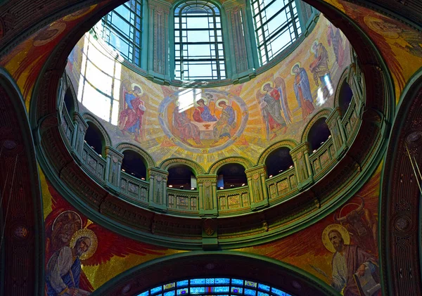 Decoración Mosaico Cúpula Del Templo Fue Hecha Por Equipo Artistas — Foto de Stock