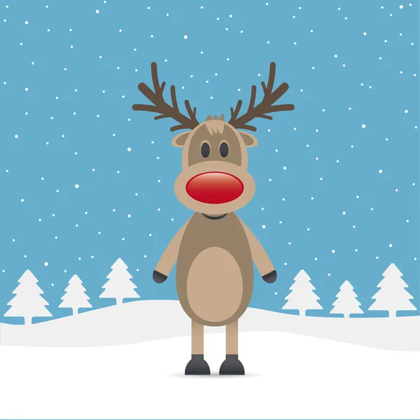 Rudolph reindeer red nose — Stock Vector