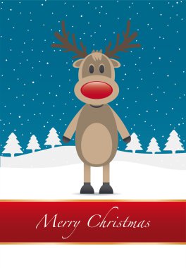 Rudolph red nose merry christmas clipart