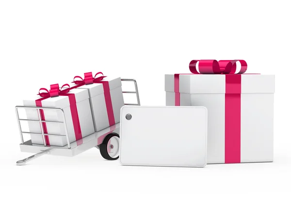 Cajas de regalo cinta rosa —  Fotos de Stock