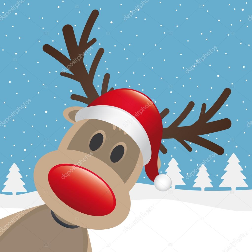 Rudolph reindeer red nose hat