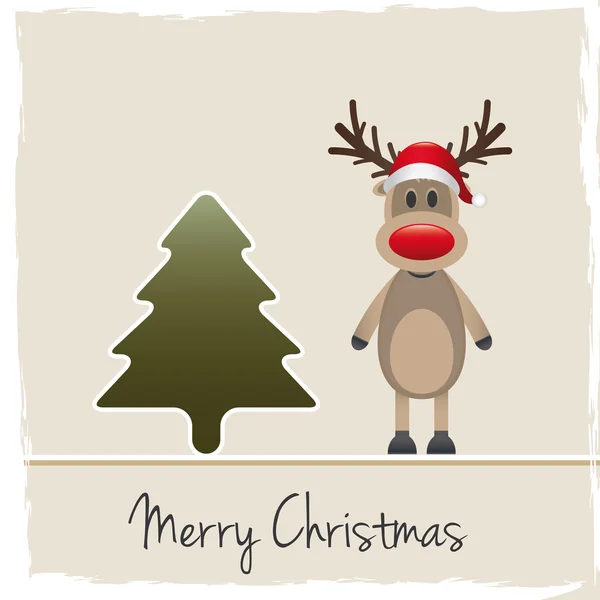 Reindeer red nose santa claus hat — Stock Photo, Image