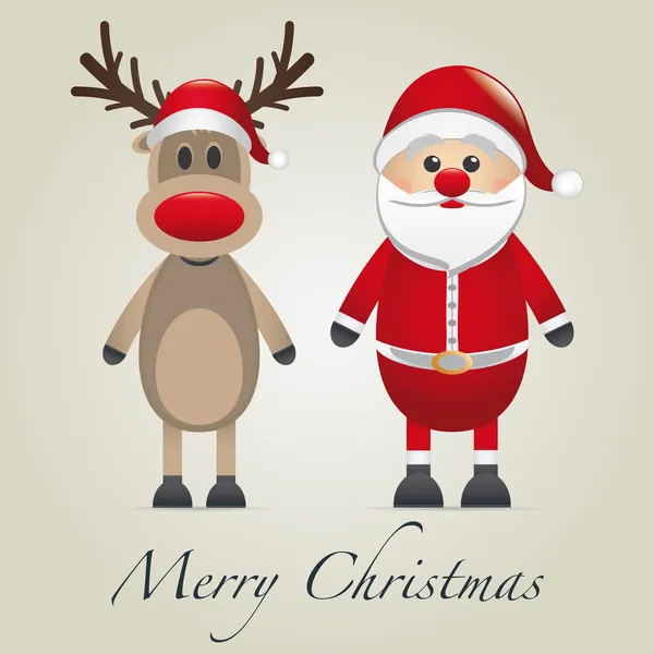 Reindeer and santa claus — Stock Photo, Image