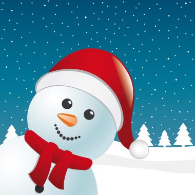 kardan adam eşarp ve santa claus şapka