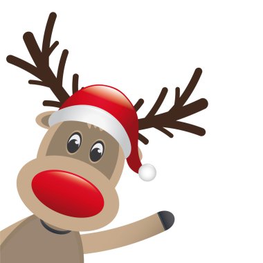 Rudolph'un ren geyiği kırmızı burun dalga
