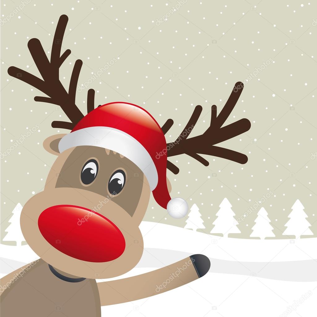 Reindeer red nose wave — Stock Photo © Graphicgum #13472523