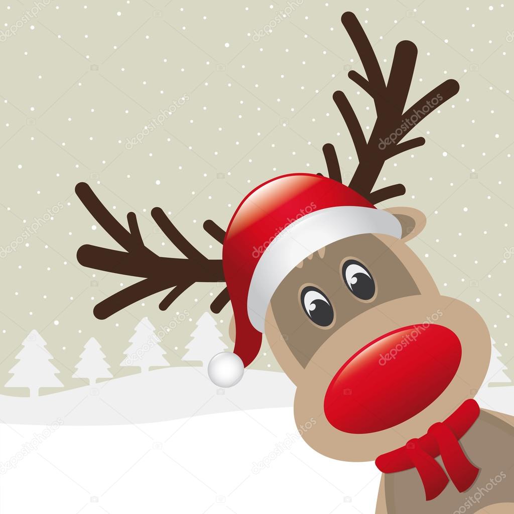 Reindeer red nose scarf hat — Stock Photo © Graphicgum #13496652