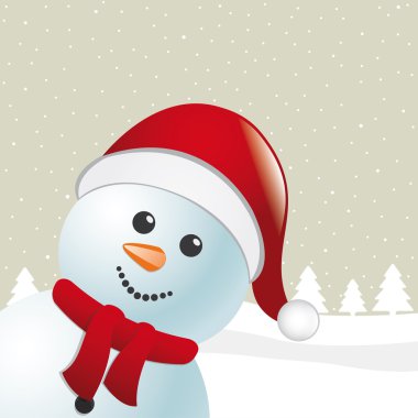 kardan adam eşarp ve santa claus şapka