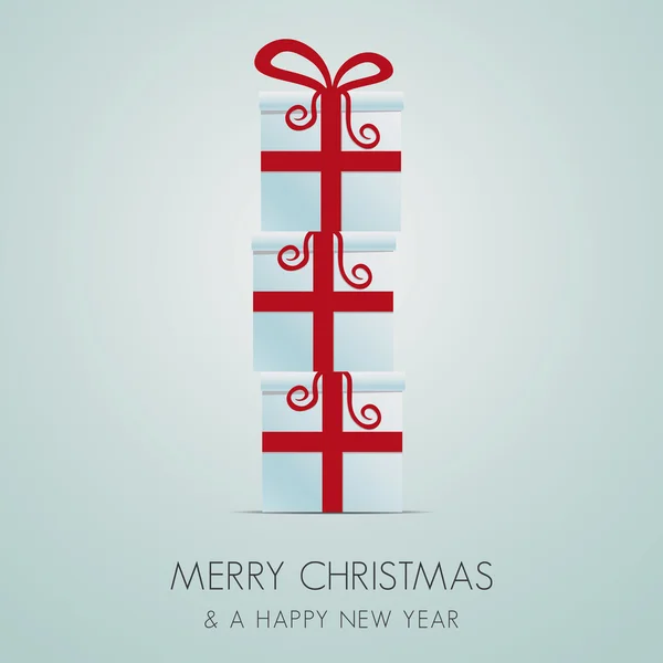 メリー クリスマスのギフトの赤白のスタック — ストックベクタ