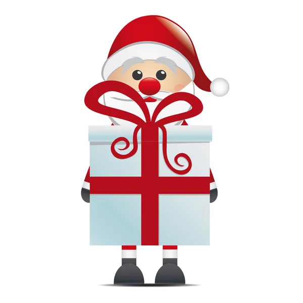 Santa houden doos van de gift — Stockvector