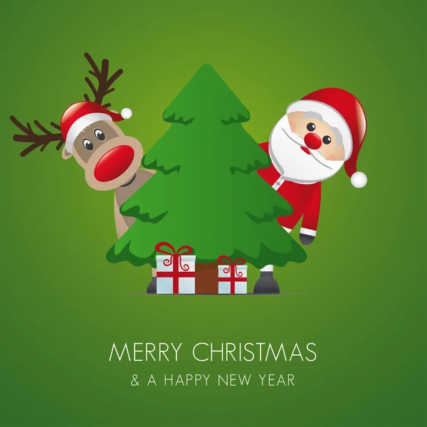 Renifer Świętego Mikołaja Boże Narodzenie podatek od darowizn pudło — Wektor stockowy