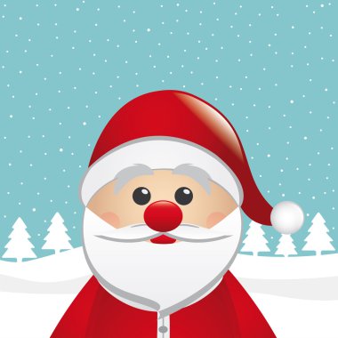 Noel baba figürü bakın kış gece manzarası