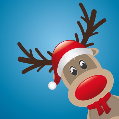 Reindeer red nose scarf clipart