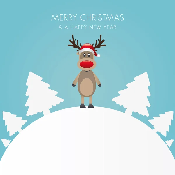 Chapeau de renne arbre de Noël fond blanc monde — Image vectorielle