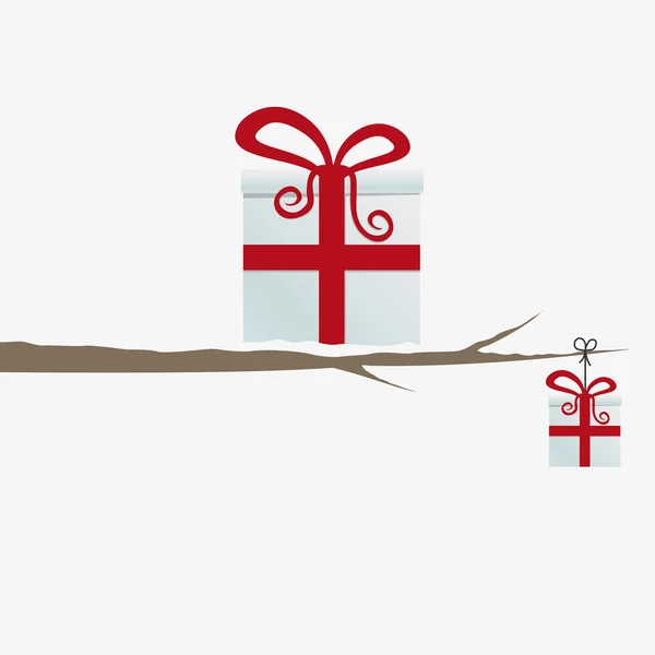 Coffret cadeau sur succursale — Image vectorielle