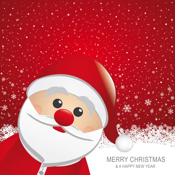 Chapeau rouge Santa neige flocon fond de neige — Image vectorielle