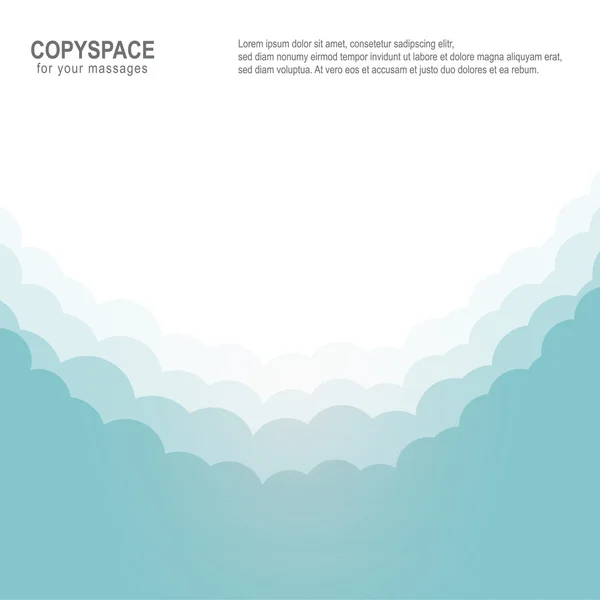 구름 하늘 블루 흰색 절연된 copyspace 배경 — 스톡 벡터