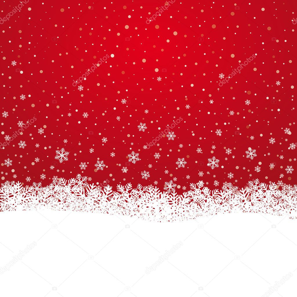 Fall snowflake snow stars red white background