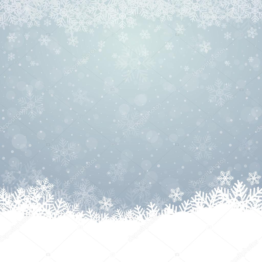 Fall snowflake snow stars blue white background