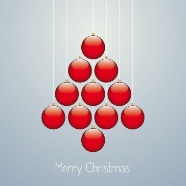 Noel topları ağaca asmak sicim gri arka plan