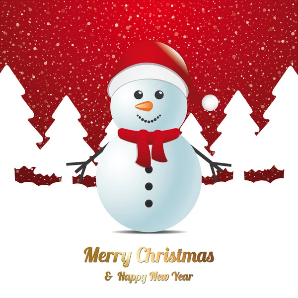 kardan adam kış kar ağaç peyzaj kırmızı beyaz