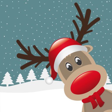 Rudolph reindeer red nose and hat scarf