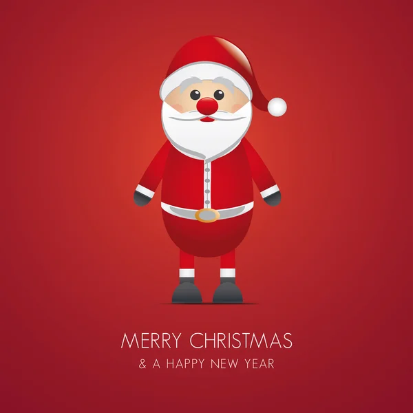 Santa Claus feliz Navidad tipo fondo rojo — Vector de stock