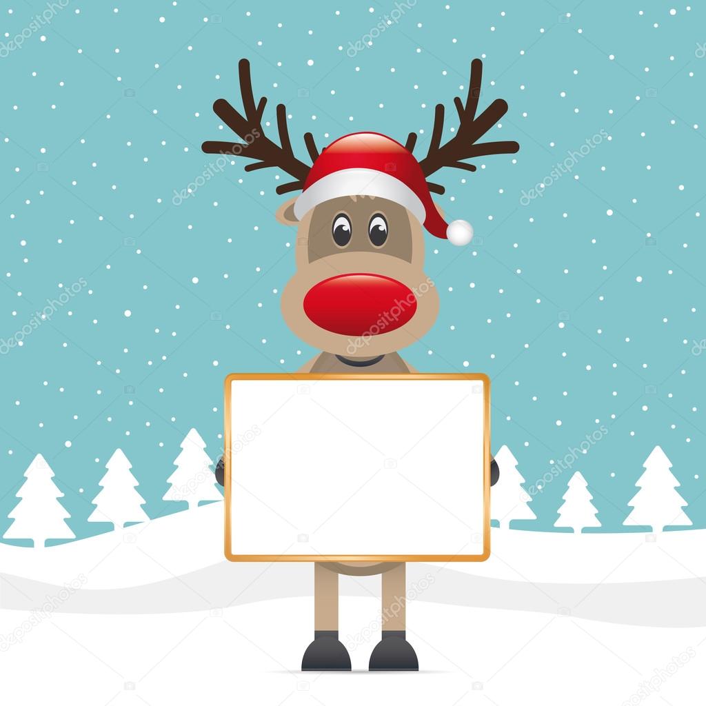 Rudolph reindeer red nose santa claus hat
