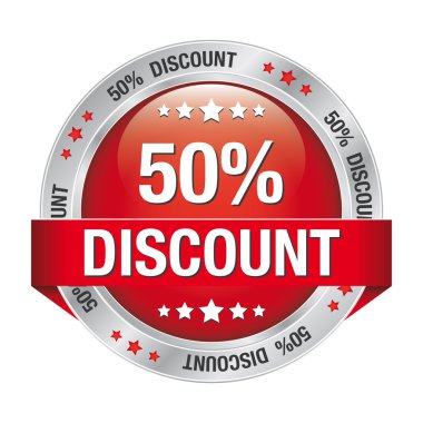 50 indirim kırmızı gümüş düğme