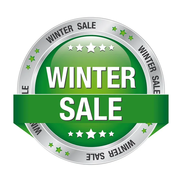 出售冬季按钮绿色银 — 图库矢量图片
