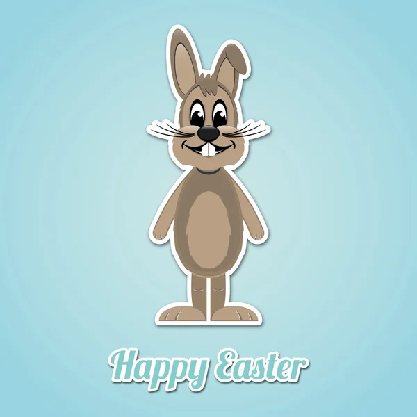 Happy easter bunny blue background — Stock Vector