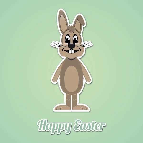 Heureux lapin de Pâques fond vert — Image vectorielle