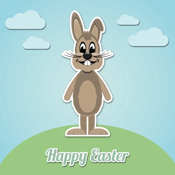 Mutlu Paskalya tavşanı beyaz arka plan — Stok Vektör