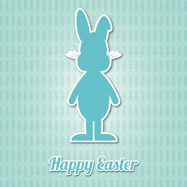 Heureux lapin de Pâques fond bleu — Image vectorielle