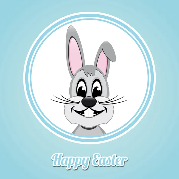 Happy easter gray bunny — Stock Vector