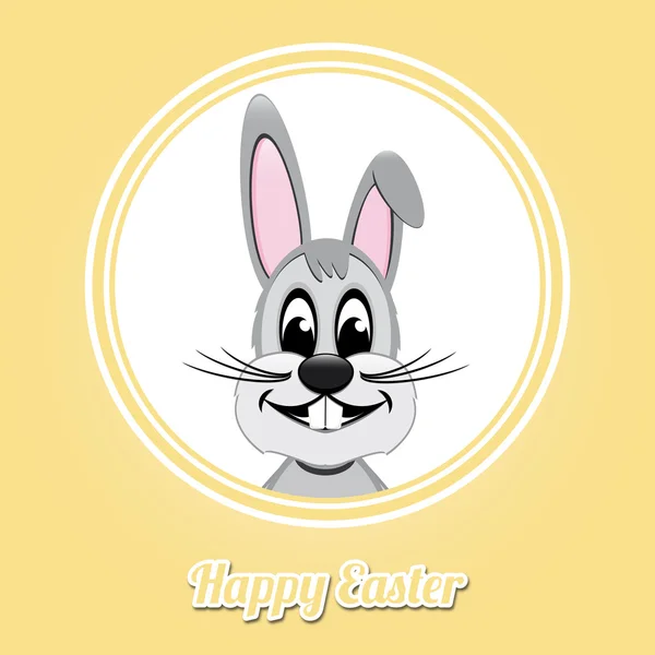 Feliz Pascua gris conejito — Vector de stock