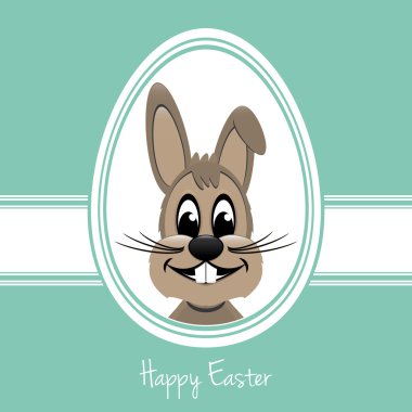 Mutlu Paskalya tavşanı beyaz yumurta