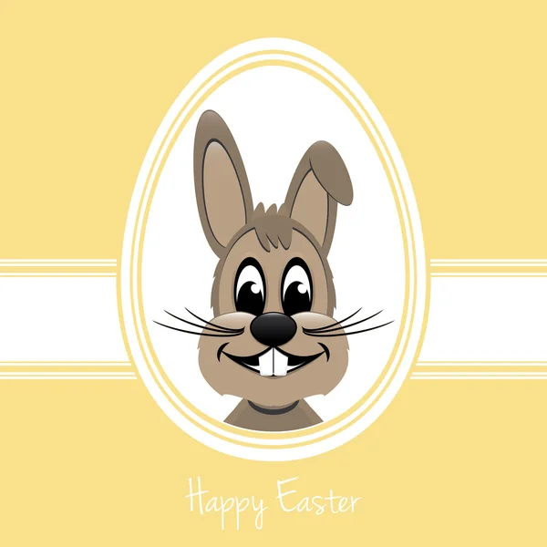 Happy easter bunny white egg — Stock Vector