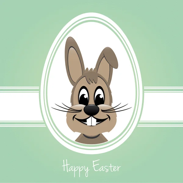 Happy easter bunny white egg — Stock Vector