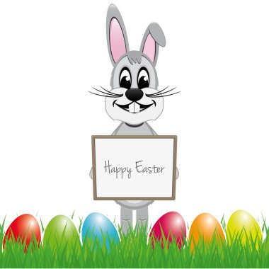 Paskalya tavşanı tabela renkli yumurta