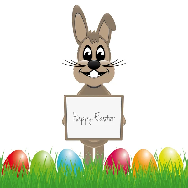 Paskalya tavşanı, renkli yumurta tabela tutun