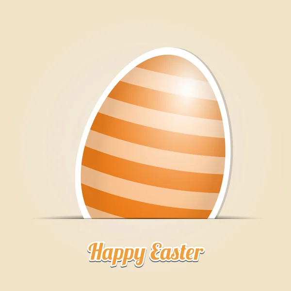 Orange white striped easter egg card background — Stock Vector