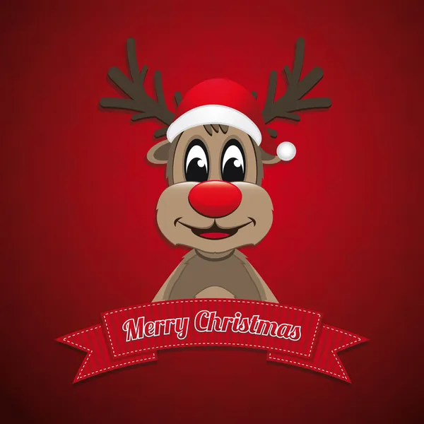 Reindeer hat ribbon merry christmas — Stock Photo, Image