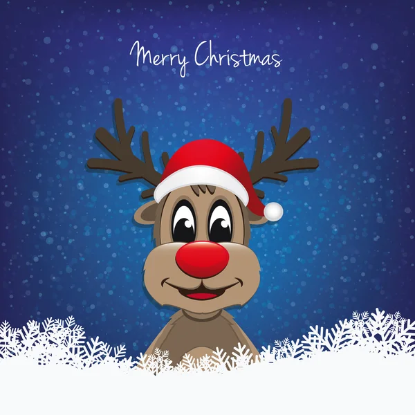 Reindeer red nose winter — Stock Photo, Image