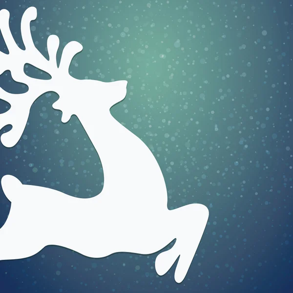 Reindeer winter background stars and snow — Stock Photo, Image